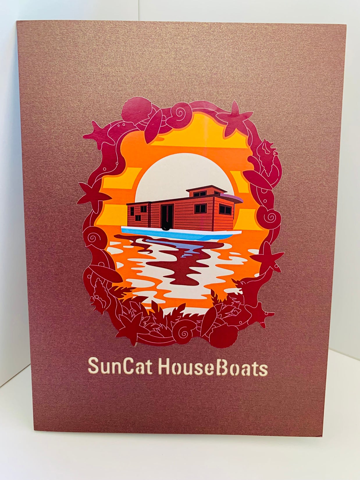 SunCat Houseboats - A Dream Home Origami Pop Cards 3D Pop Up Greeting Card Happy Birthday Thank You Handmade Gift Thinking of You Blank Card for Any Occasion Happy Mother's Day Happy Father's Australiana Celebrate the Beauty