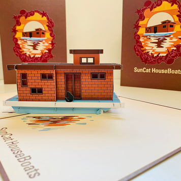 SunCat Houseboats - A Dream Home Origami Pop Cards 3D Pop Up Greeting Card Happy Birthday Thank You Handmade Gift Thinking of You Blank Card for Any Occasion Happy Mother's Day Happy Father's Australiana Celebrate the Beauty