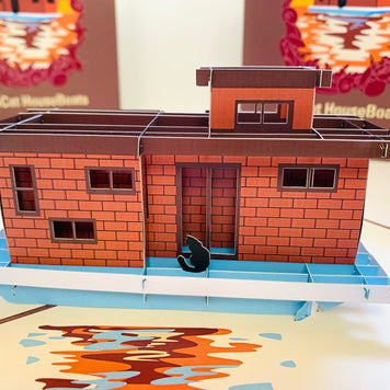 SunCat Houseboats - A Dream Home Origami Pop Cards 3D Pop Up Greeting Card Happy Birthday Thank You Handmade Gift Thinking of You Blank Card for Any Occasion Happy Mother's Day Happy Father's Australiana Celebrate the Beauty