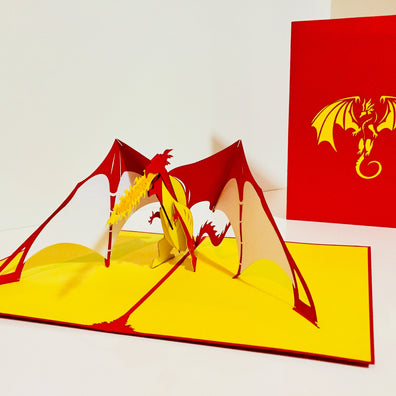 Super Cool Fire Breathing Dragon Origami Pop Cards 3D Pop Up Greeting Card Happy Birthday Thank You Handmade Gift Thinking of You Blank Card for Any Occasion Happy Mother's Day Happy Father's Australiana Celebrate the Beauty of Animals Perfect for Boy