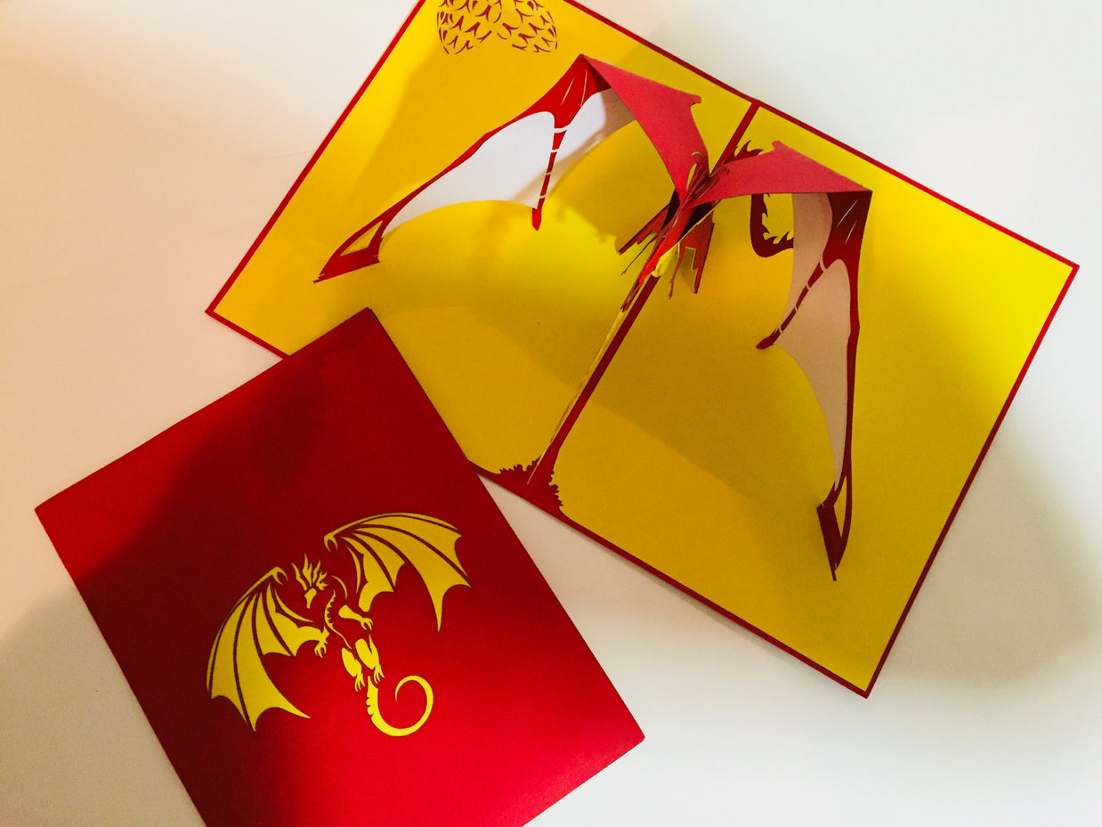 Super Cool Fire Breathing Dragon Origami Pop Cards 3D Pop Up Greeting Card Happy Birthday Thank You Handmade Gift Thinking of You Blank Card for Any Occasion Happy Mother's Day Happy Father's Australiana Celebrate the Beauty of Animals Perfect for Boy