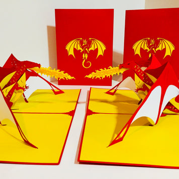 Super Cool Fire Breathing Dragon Origami Pop Cards 3D Pop Up Greeting Card Happy Birthday Thank You Handmade Gift Thinking of You Blank Card for Any Occasion Happy Mother's Day Happy Father's Australiana Celebrate the Beauty of Animals Perfect for Boy