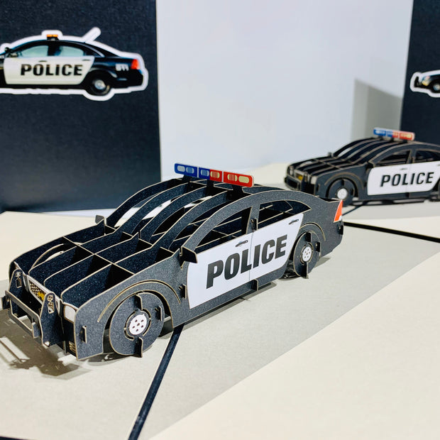 Super Cool Police Car Pop Up Card - Perfect for Happy Father's Day Origami Pop Cards 3D Pop Up Greeting Card Celebrate Happy Birthday Thank You Handmade Best Wishes Gift Thinking of You Blank Card for Any Occasion