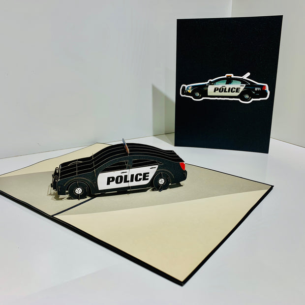 Super Cool Police Car Pop Up Card - Perfect for Happy Father's Day Origami Pop Cards 3D Pop Up Greeting Card Celebrate Happy Birthday Thank You Handmade Best Wishes Gift Thinking of You Blank Card for Any Occasion