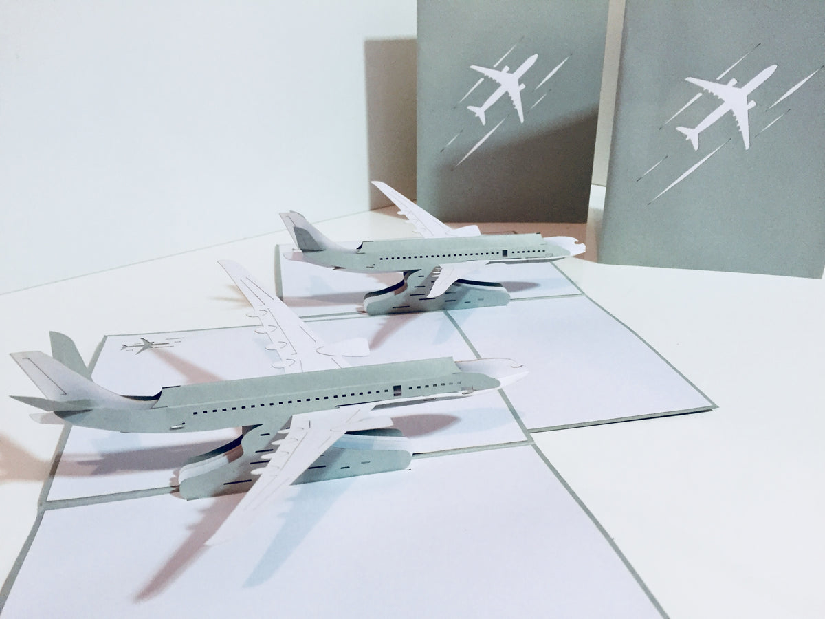Super Cool Silver Grey Airplane Card Origami Pop Cards 3D Pop Up Greeting Card Thank You Handmade Gift Thinking of You Blank Card for Happy Birthday Occasion Australiana Celebrate the Beauty and Happiness During Special Day Best Wishes Gift