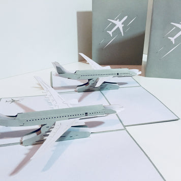Super Cool Silver Grey Airplane Card Origami Pop Cards 3D Pop Up Greeting Card Thank You Handmade Gift Thinking of You Blank Card for Happy Birthday Occasion Australiana Celebrate the Beauty and Happiness During Special Day Best Wishes Gift