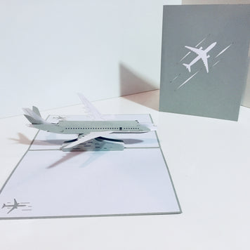 Super Cool Silver Grey Airplane Card Origami Pop Cards 3D Pop Up Greeting Card Thank You Handmade Gift Thinking of You Blank Card for Happy Birthday Occasion Australiana Celebrate the Beauty and Happiness During Special Day Best Wishes Gift