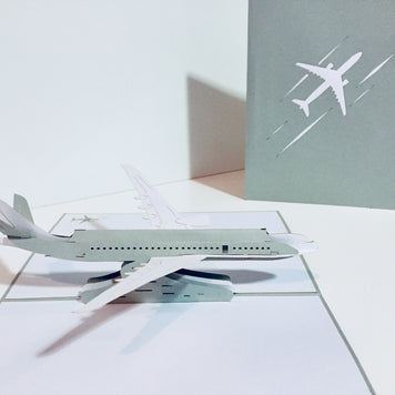 Super Cool Silver Grey Airplane Card Origami Pop Cards 3D Pop Up Greeting Card Thank You Handmade Gift Thinking of You Blank Card for Happy Birthday Occasion Australiana Celebrate the Beauty and Happiness During Special Day Best Wishes Gift