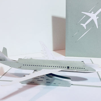 Super Cool Silver Grey Airplane Card Origami Pop Cards 3D Pop Up Greeting Card Thank You Handmade Gift Thinking of You Blank Card for Happy Birthday Occasion Australiana Celebrate the Beauty and Happiness During Special Day Best Wishes Gift