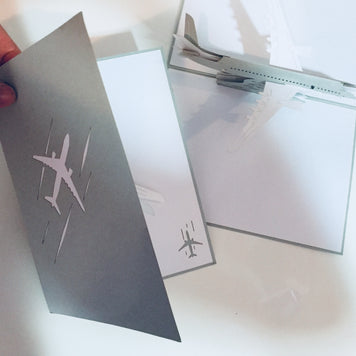 Super Cool Silver Grey Airplane Card Origami Pop Cards 3D Pop Up Greeting Card Thank You Handmade Gift Thinking of You Blank Card for Happy Birthday Occasion Australiana Celebrate the Beauty and Happiness During Special Day Best Wishes Gift