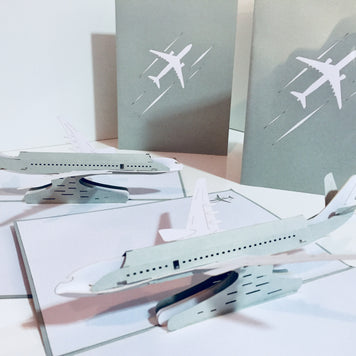 Super Cool Silver Grey Airplane Card Origami Pop Cards 3D Pop Up Greeting Card Thank You Handmade Gift Thinking of You Blank Card for Happy Birthday Occasion Australiana Celebrate the Beauty and Happiness During Special Day Best Wishes Gift