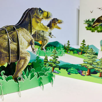 Super Cool T-Rex Dinosaur Tyrannosaurus Rex Origami Pop Cards 3D Pop Up Greeting Card Happy Birthday Thank You Handmade Gift Thinking of You Blank Card for Any Occasion Happy Mother's Day Happy Father's Australiana Celebrate Wild Animals Perfect for Boy