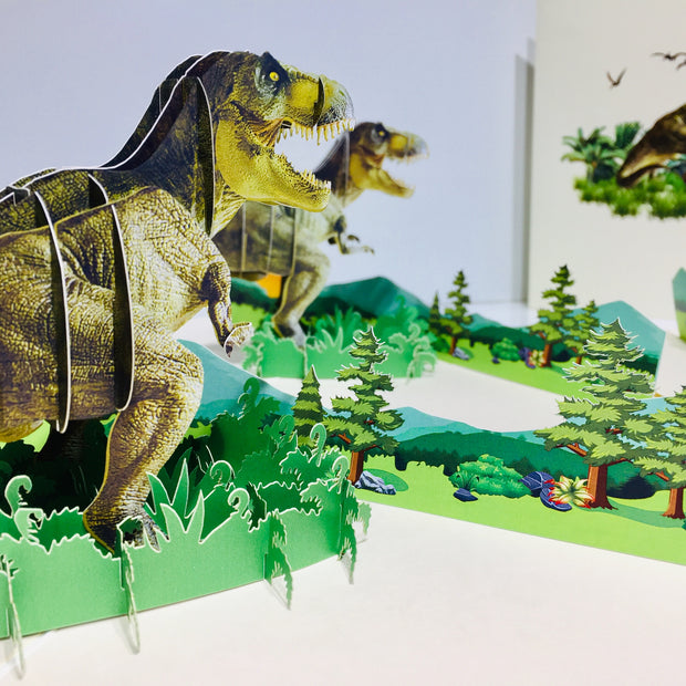 Super Cool T-Rex Dinosaur Tyrannosaurus Rex Origami Pop Cards 3D Pop Up Greeting Card Happy Birthday Thank You Handmade Gift Thinking of You Blank Card for Any Occasion Happy Mother's Day Happy Father's Australiana Celebrate Wild Animals Perfect for Boy