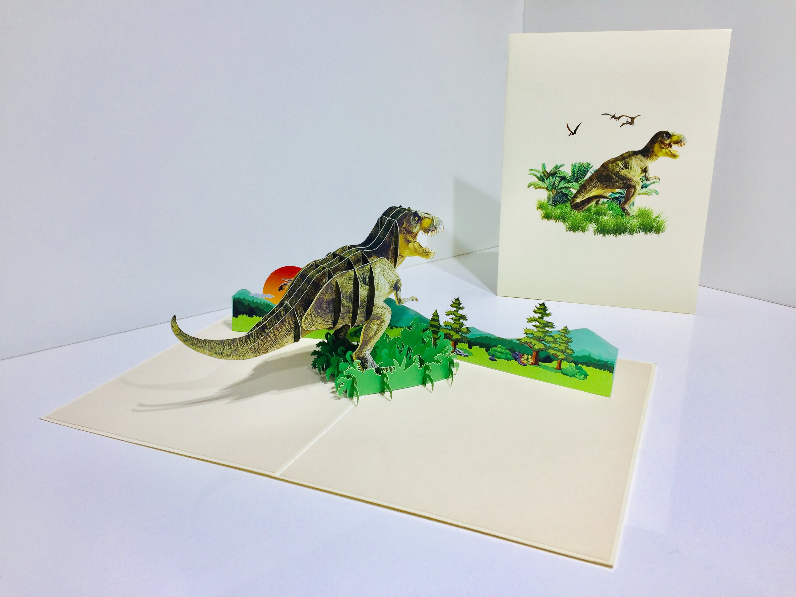 Super Cool T-Rex Dinosaur Tyrannosaurus Rex Origami Pop Cards 3D Pop Up Greeting Card Happy Birthday Thank You Handmade Gift Thinking of You Blank Card for Any Occasion Happy Mother's Day Happy Father's Australiana Celebrate Wild Animals Perfect for Boy
