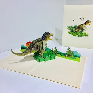 Super Cool T-Rex Dinosaur Tyrannosaurus Rex Origami Pop Cards 3D Pop Up Greeting Card Happy Birthday Thank You Handmade Gift Thinking of You Blank Card for Any Occasion Happy Mother's Day Happy Father's Australiana Celebrate Wild Animals Perfect for Boy