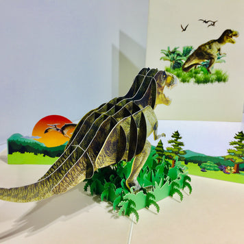 Super Cool T-Rex Dinosaur Tyrannosaurus Rex Origami Pop Cards 3D Pop Up Greeting Card Happy Birthday Thank You Handmade Gift Thinking of You Blank Card for Any Occasion Happy Mother's Day Happy Father's Australiana Celebrate Wild Animals Perfect for Boy