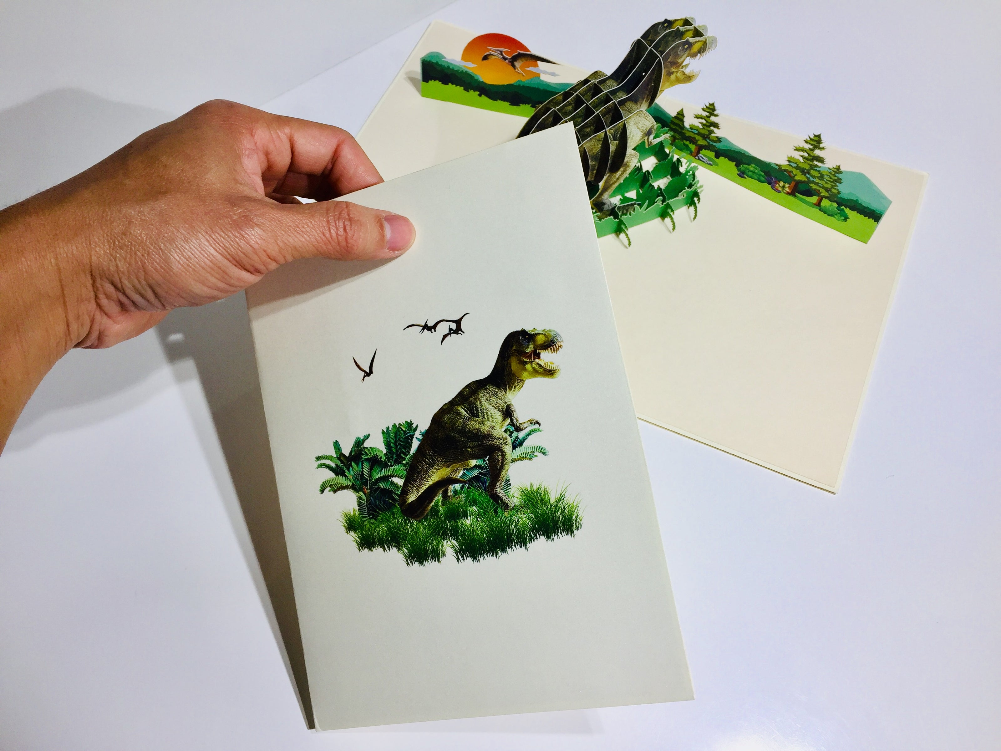 Super Cool T-Rex Dinosaur Tyrannosaurus Rex Origami Pop Cards 3D Pop Up Greeting Card Happy Birthday Thank You Handmade Gift Thinking of You Blank Card for Any Occasion Happy Mother's Day Happy Father's Australiana Celebrate Wild Animals Perfect for Boy