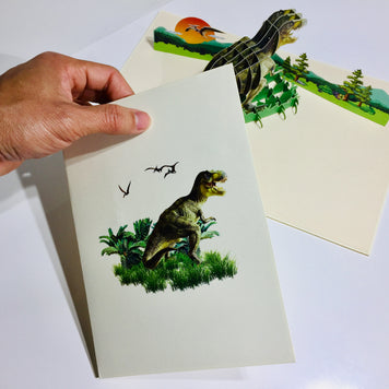 Super Cool T-Rex Dinosaur Tyrannosaurus Rex Origami Pop Cards 3D Pop Up Greeting Card Happy Birthday Thank You Handmade Gift Thinking of You Blank Card for Any Occasion Happy Mother's Day Happy Father's Australiana Celebrate Wild Animals Perfect for Boy