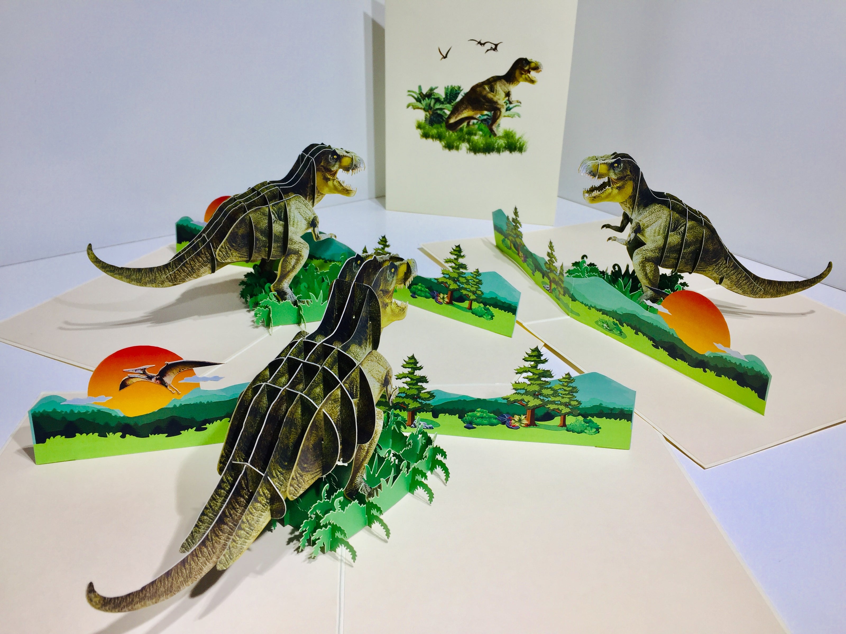 Super Cool T-Rex Dinosaur Tyrannosaurus Rex Origami Pop Cards 3D Pop Up Greeting Card Happy Birthday Thank You Handmade Gift Thinking of You Blank Card for Any Occasion Happy Mother's Day Happy Father's Australiana Celebrate Wild Animals Perfect for Boy