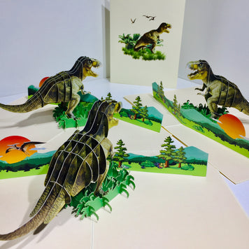 Super Cool T-Rex Dinosaur Tyrannosaurus Rex Origami Pop Cards 3D Pop Up Greeting Card Happy Birthday Thank You Handmade Gift Thinking of You Blank Card for Any Occasion Happy Mother's Day Happy Father's Australiana Celebrate Wild Animals Perfect for Boy
