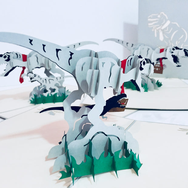 Super Cute Dad & Son Dinosaurs - Perfect for Dog Lovers Origami Pop Cards 3D Pop Up Greeting Card Happy Birthday Thank You Handmade Gift Thinking of You Blank Card for Any Occasion Happy Mother's Day Happy Father's Australiana Celebration