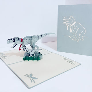 Super Cute Dad & Son Dinosaurs - Perfect for Dog Lovers Origami Pop Cards 3D Pop Up Greeting Card Happy Birthday Thank You Handmade Gift Thinking of You Blank Card for Any Occasion Happy Mother's Day Happy Father's Australiana Celebration