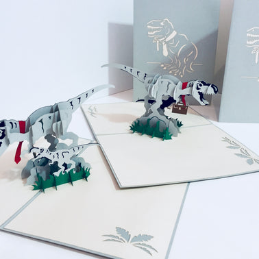 Super Cute Dad & Son Dinosaurs - Perfect for Dog Lovers Origami Pop Cards 3D Pop Up Greeting Card Happy Birthday Thank You Handmade Gift Thinking of You Blank Card for Any Occasion Happy Mother's Day Happy Father's Australiana Celebration