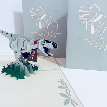 Super Cute Dad & Son Dinosaurs - Perfect for Dog Lovers Origami Pop Cards 3D Pop Up Greeting Card Happy Birthday Thank You Handmade Gift Thinking of You Blank Card for Any Occasion Happy Mother's Day Happy Father's Australiana Celebration