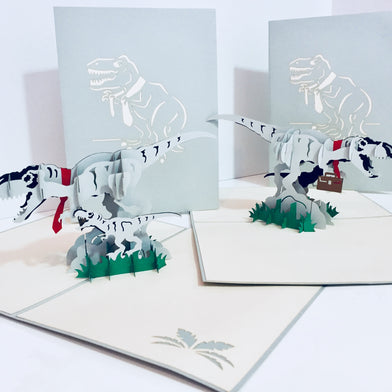 Super Cute Dad & Son Dinosaurs - Perfect for Dog Lovers Origami Pop Cards 3D Pop Up Greeting Card Happy Birthday Thank You Handmade Gift Thinking of You Blank Card for Any Occasion Happy Mother's Day Happy Father's Australiana Celebration