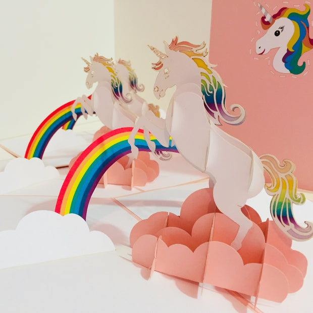 Super Cute Fairy Unicorn Origami Pop Cards 3D Pop Up Greeting Card Happy Birthday Thank You Handmade Gift Thinking of You Blank Card for Any Occasion Happy Mother's Day Australiana Celebrate the Beauty of Animals Perfect Gift for Girl