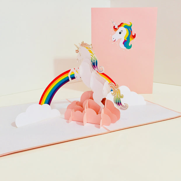 Super Cute Fairy Unicorn Origami Pop Cards 3D Pop Up Greeting Card Happy Birthday Thank You Handmade Gift Thinking of You Blank Card for Any Occasion Happy Mother's Day Australiana Celebrate the Beauty of Animals Perfect Gift for Girl