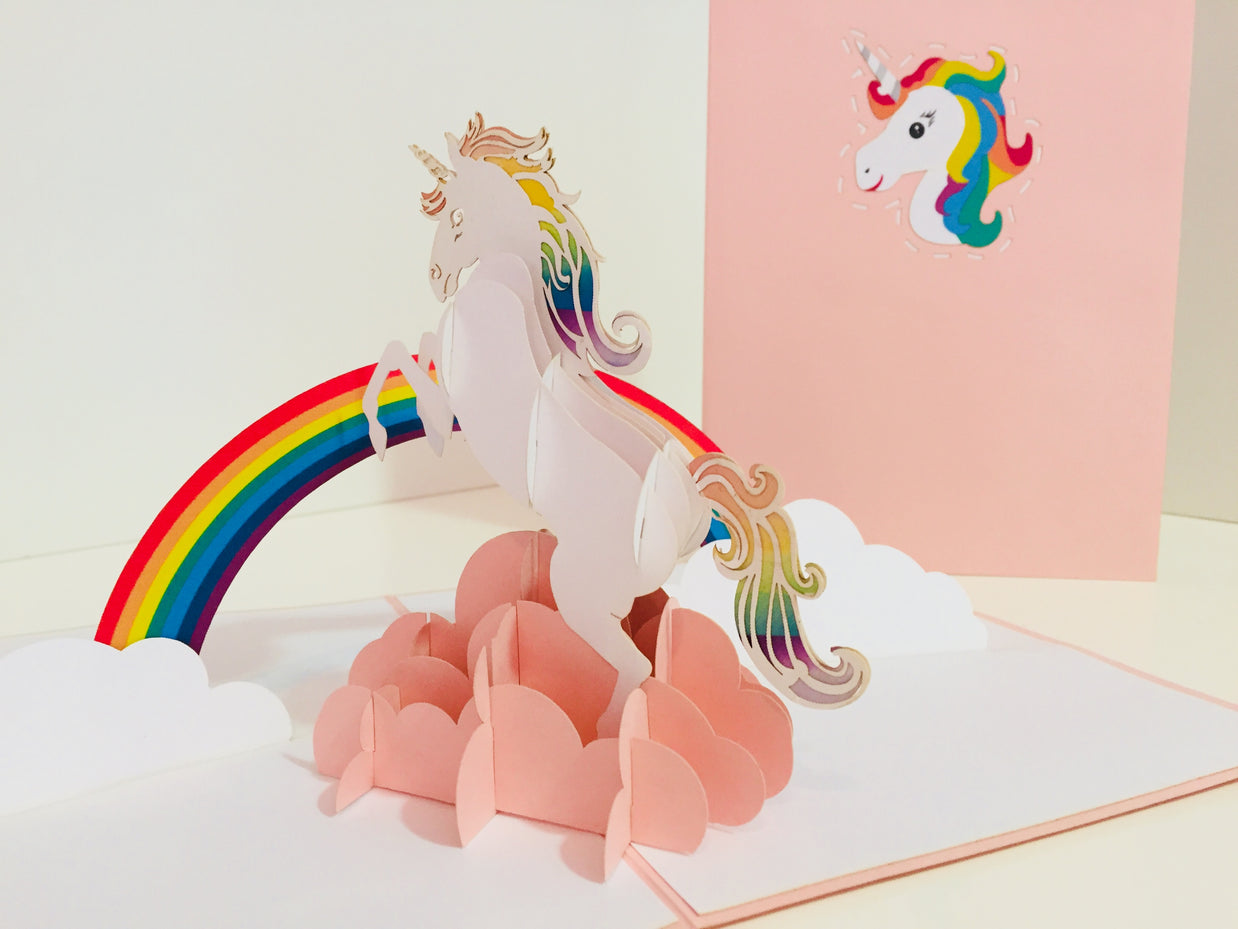 Super Cute Fairy Unicorn Origami Pop Cards 3D Pop Up Greeting Card Happy Birthday Thank You Handmade Gift Thinking of You Blank Card for Any Occasion Happy Mother's Day Australiana Celebrate the Beauty of Animals Perfect Gift for Girl (Copy)