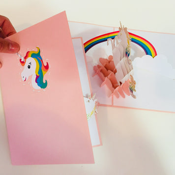 Super Cute Fairy Unicorn Origami Pop Cards 3D Pop Up Greeting Card Happy Birthday Thank You Handmade Gift Thinking of You Blank Card for Any Occasion Happy Mother's Day Australiana Celebrate the Beauty of Animals Perfect Gift for Girl (Copy)