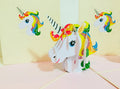 Super Cute Rainbow Unicorn Head Origami Pop Cards 3D Pop Up Greeting Card Happy Birthday Thank You Handmade Gift Thinking of You Blank Card for Any Occasion Happy Mother's Day Australiana Celebrate the Beauty of Animals Perfect Gift for Girl