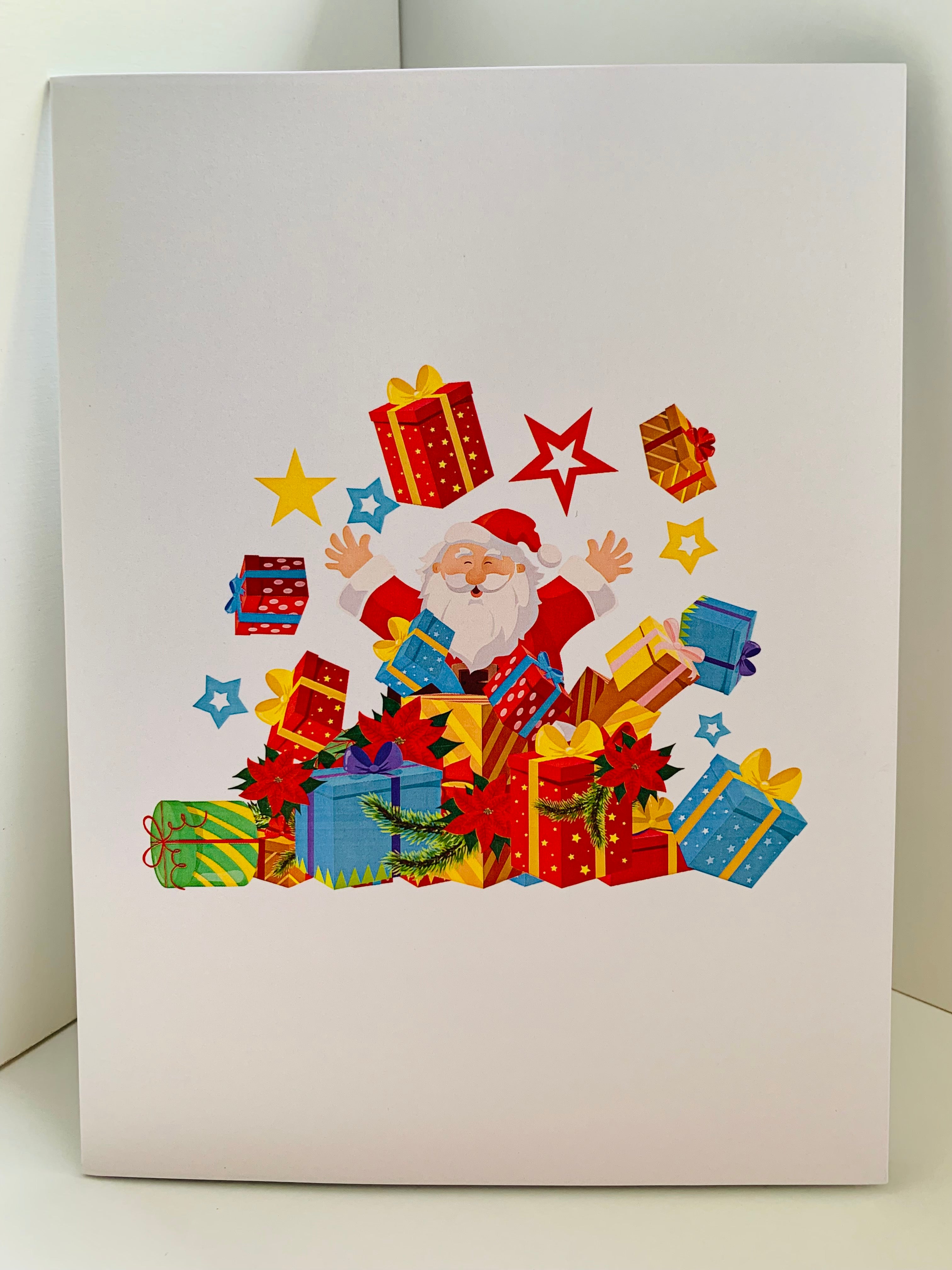 Super Star Santa Claus with Christmas Presents Origami Pop Cards 3D Pop Up Greeting Card Merry Christmas Thank You Handmade Best Wishes Blank Card Gift Happy Holidays Celebrate the Special Day Moment with Family and Friends