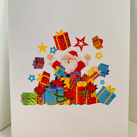 Super Star Santa Claus with Christmas Presents Origami Pop Cards 3D Pop Up Greeting Card Merry Christmas Thank You Handmade Best Wishes Blank Card Gift Happy Holidays Celebrate the Special Day Moment with Family and Friends