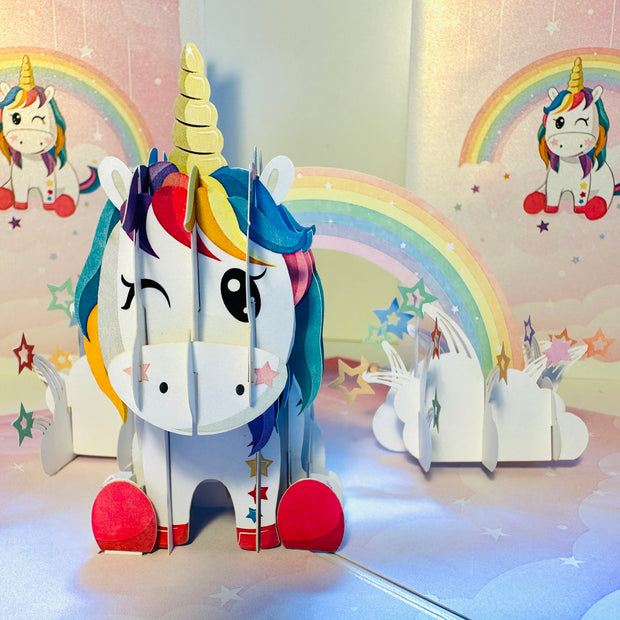 Sweetheart Baby Unicorn with Stars Origami Pop Cards 3D Pop Up Greeting Card Happy Birthday Thank You Handmade Gift Thinking of You Blank Card for Any Occasion Happy Mother's Day Australiana Celebrate the Beauty of Animals Perfect Gift for Girl