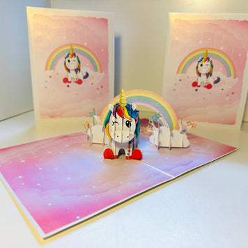 Sweetheart Baby Unicorn with Stars Origami Pop Cards 3D Pop Up Greeting Card Happy Birthday Thank You Handmade Gift Thinking of You Blank Card for Any Occasion Happy Mother's Day Australiana Celebrate the Beauty of Animals Perfect Gift for Girl