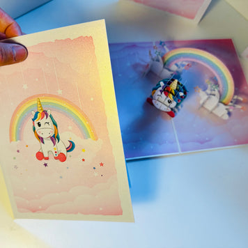 Sweetheart Baby Unicorn with Stars Origami Pop Cards 3D Pop Up Greeting Card Happy Birthday Thank You Handmade Gift Thinking of You Blank Card for Any Occasion Happy Mother's Day Australiana Celebrate the Beauty of Animals Perfect Gift for Girl