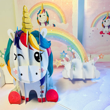 Sweetheart Baby Unicorn with Stars Origami Pop Cards 3D Pop Up Greeting Card Happy Birthday Thank You Handmade Gift Thinking of You Blank Card for Any Occasion Happy Mother's Day Australiana Celebrate the Beauty of Animals Perfect Gift for Girl