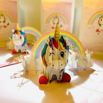 Sweetheart Baby Unicorn with Stars Origami Pop Cards 3D Pop Up Greeting Card Happy Birthday Thank You Handmade Gift Thinking of You Blank Card for Any Occasion Happy Mother's Day Australiana Celebrate the Beauty of Animals Perfect Gift for Girl