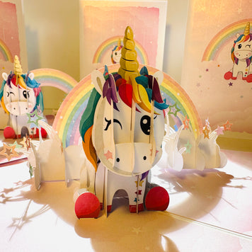 Sweetheart Baby Unicorn with Stars Origami Pop Cards 3D Pop Up Greeting Card Happy Birthday Thank You Handmade Gift Thinking of You Blank Card for Any Occasion Happy Mother's Day Australiana Celebrate the Beauty of Animals Perfect Gift for Girl