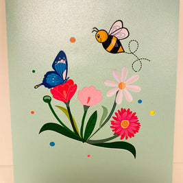 Sweetheart Spring Garden & Flowers THINKING OF YOU 3D POP UP GREETING CARD - Created by Origami Pop Cards Australian Design & Handmade 3D Pop Up Magical Paper Cards, Handmade Pop Up Cards Happy Valentine's Day Celebrate Love Heart Fell and Romantic