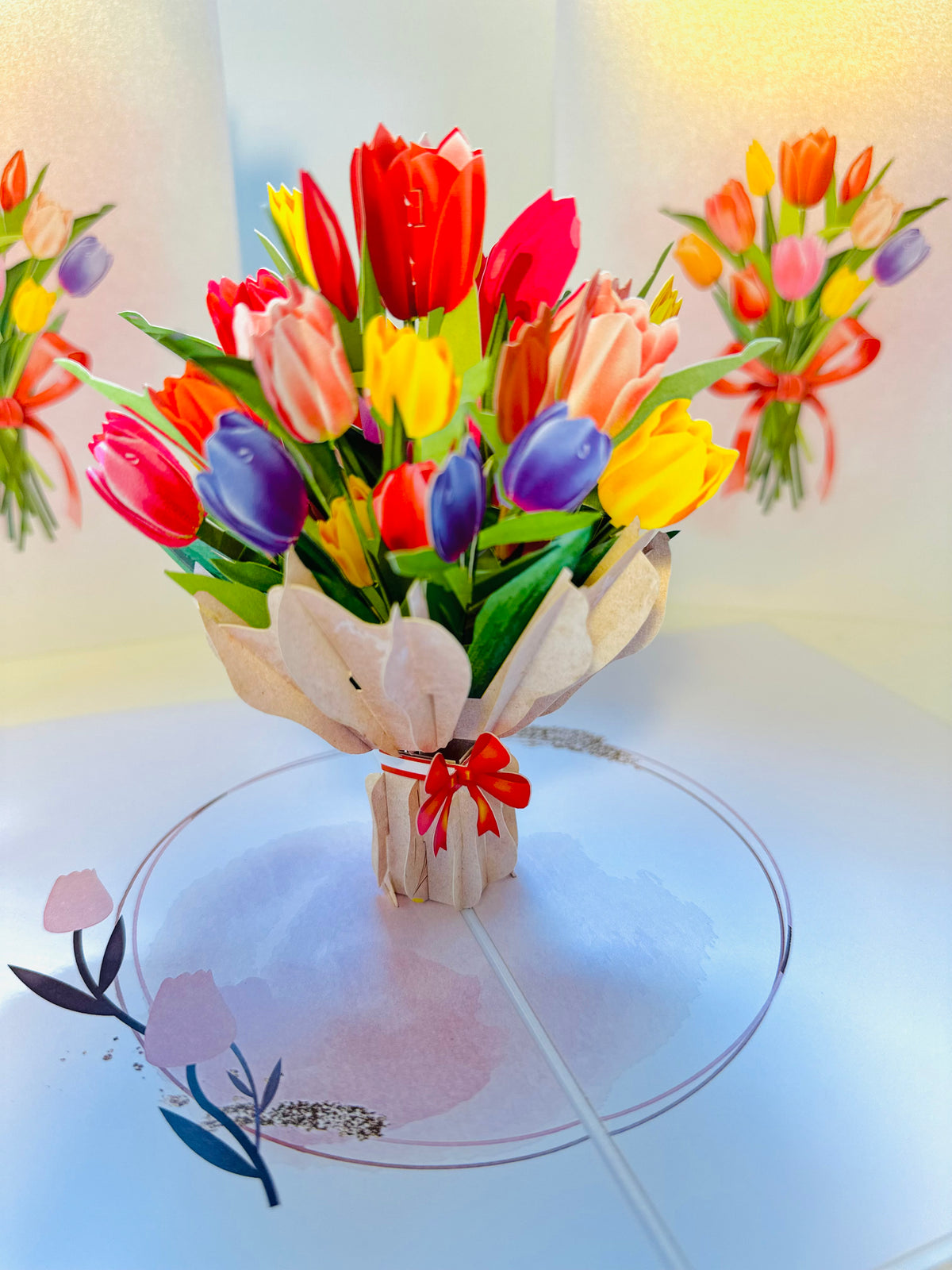 Sweetheart Tulip Bouquet - Perfect for Mother's Day Origami Pop Cards 3D Pop Up Greeting Card Happy Birthday Thank You Handmade Gift Thinking of You Blank Card for Any Occasion Happy Mother's Day Happy Father's Australiana Celebrate the Beauty of Flower