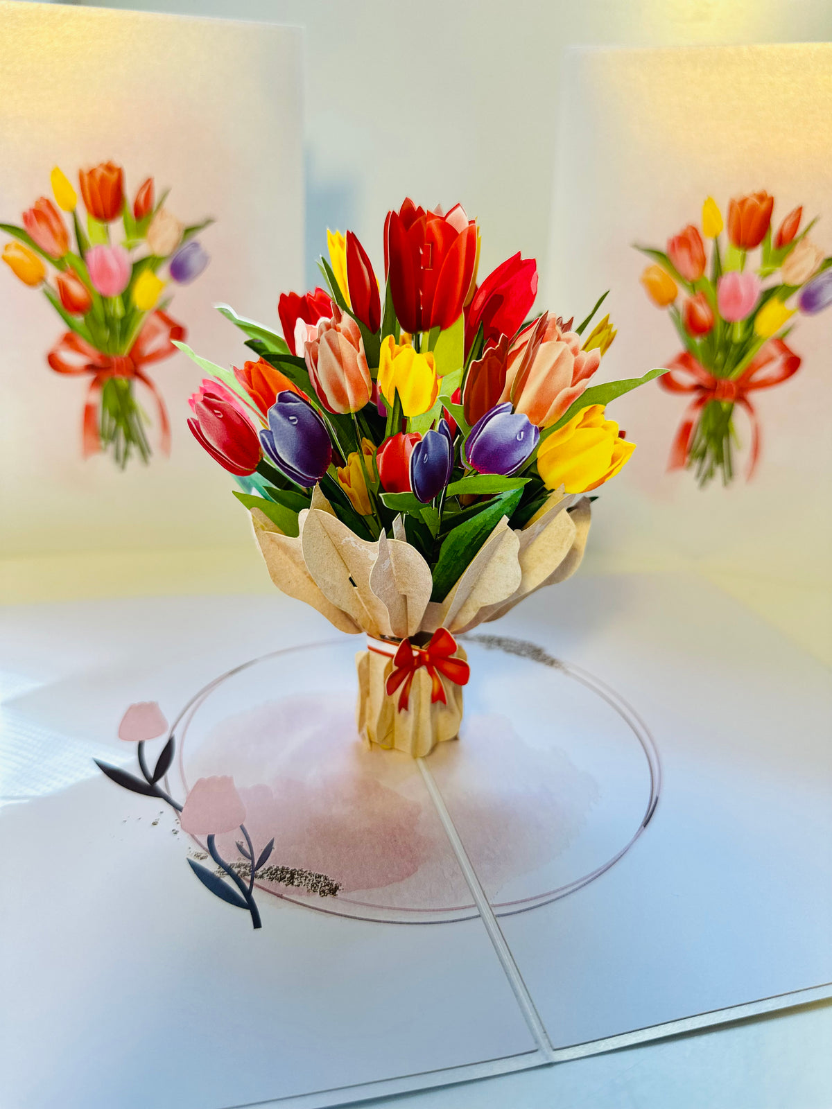 Sweetheart Tulip Bouquet - Perfect for Mother's Day Origami Pop Cards 3D Pop Up Greeting Card Happy Birthday Thank You Handmade Gift Thinking of You Blank Card for Any Occasion Happy Mother's Day Happy Father's Australiana Celebrate the Beauty of Flower