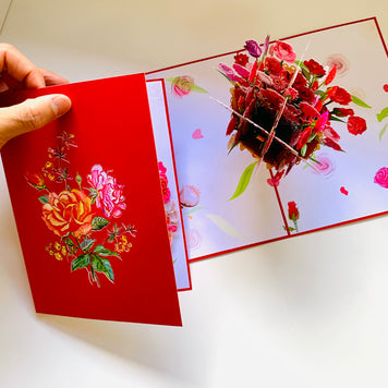Sweetheart Flower Bouquet for any Special Occasion Origami Pop Cards 3D Pop Up Greeting Card Happy Birthday Thank You Handmade Gift Thinking of You Blank Card for Any Occasion Happy Mother's Day Happy Father's Australiana Celebrate and Romantic