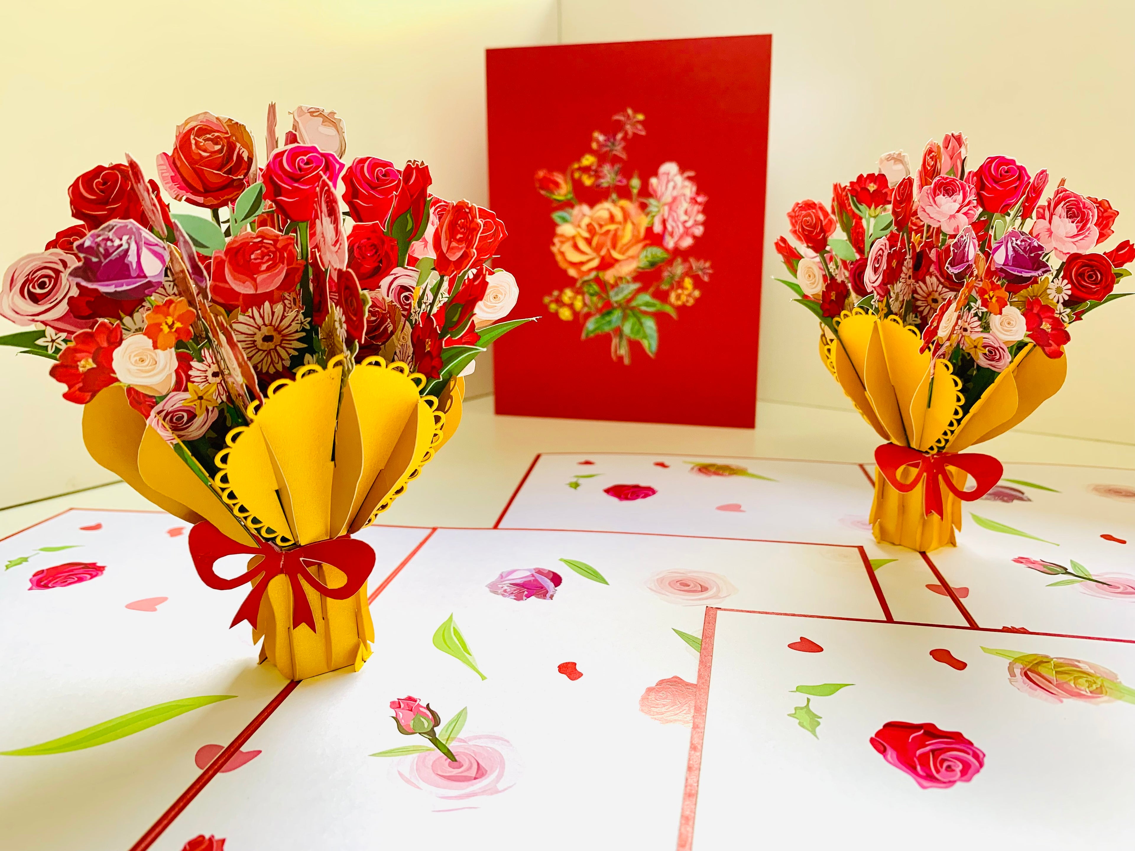 Sweetheart Flower Bouquet for any Special Occasion Origami Pop Cards 3D Pop Up Greeting Card Happy Birthday Thank You Handmade Gift Thinking of You Blank Card for Any Occasion Happy Mother's Day Happy Father's Australiana Celebrate and Romantic