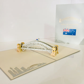 Sydney Harbour Bridge Australia 3D POP UP GREETING CARD - Created by Origami Pop Cards – 3D Pop Up Greeting Cards, Australian Design & Handmade, 3D Pop Up Magical Paper Cards, Handmade Pop Up Cards Celebrate Love Anniversary Heart Fell Romantic