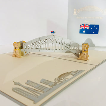Sydney Harbour Bridge Australia 3D POP UP GREETING CARD - Created by Origami Pop Cards – 3D Pop Up Greeting Cards, Australian Design & Handmade, 3D Pop Up Magical Paper Cards, Handmade Pop Up Cards Celebrate Love Anniversary Heart Fell Romantic