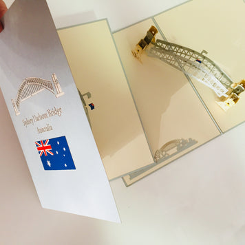 Sydney Harbour Bridge Australia 3D POP UP GREETING CARD - Created by Origami Pop Cards – 3D Pop Up Greeting Cards, Australian Design & Handmade, 3D Pop Up Magical Paper Cards, Handmade Pop Up Cards Celebrate Love Anniversary Heart Fell Romantic